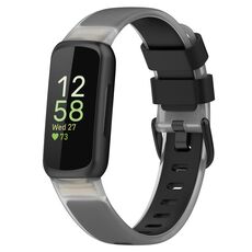 Per Fitbit Inspire 3 cinturino in silicone trasparente a due colori (nero)