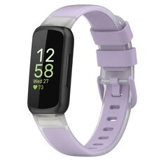 Per Fitbit Inspire 3 cinturino in silicone trasparente a due colori (viola)