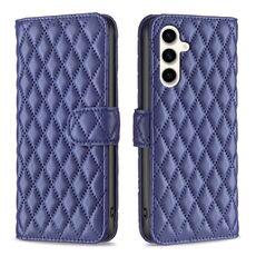 Per Samsung Galaxy S23 FE 5G Diamond Lattice Wallet Custodia per cellulare in pelle (blu)