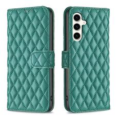 Per Samsung Galaxy S23 FE 5G Diamond Lattice Wallet Custodia per cellulare in pelle (verde)