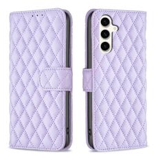 Per Samsung Galaxy S23 FE 5G Diamond Lattice Wallet Custodia per cellulare in pelle (viola)