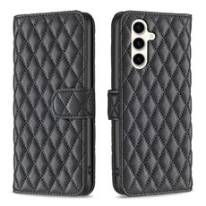 Per Samsung Galaxy S23 FE 5G Diamond Lattice Wallet Custodia per cellulare in pelle (nera)