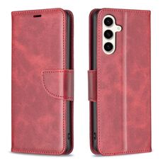 Per Samsung Galaxy S23 FE 5G Custodia per cellulare in pelle di agnello con trama in puro colore (rosso)