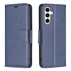 Per Samsung Galaxy S23 FE 5G Custodia per cellulare in pelle di agnello con trama in puro colore (blu)