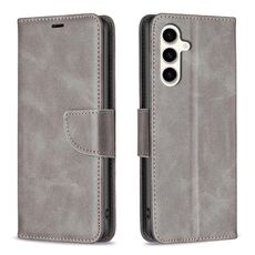 Per Samsung Galaxy S23 FE 5G Custodia per cellulare in pelle di agnello con trama in puro colore (grigio)