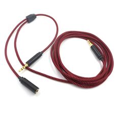 3.5mm Voice Party Registrazione dal vivo Cavo audio Proiezione di giochi per dispositivi mobili Cavo di collegamento chat per computer (rosso nero)