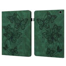 Custodia per tablet in pelle con motivo a farfalla in rilievo per Amazon Fire Max 11 (verde)