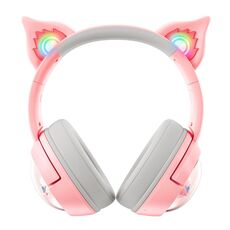 B5 Cat Ear Design USB-C / Type-C Cuffie HiFi Bluetooth wireless RGB (rosa)
