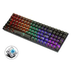 100 tasti Tastiera meccanica cablata da gioco personalizzata Copritastiera trasparente Albero verde (nero)