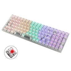 100 tasti Tastiera meccanica cablata da gioco personalizzata Copritastiera trasparente Albero rosso (bianco)
