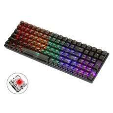100 tasti tastiera meccanica cablata da gioco personalizzata copritastiera trasparente albero rosso (nero)