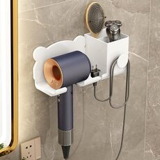 Per Dyson Asciugacapelli Supporto a parete Mensola per bagno Scaffale portaoggetti, Stile: Aggiornamento bianco