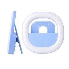 Luce di riempimento del telefono cellulare Ricaricabile Clip Ring Selfie Light (blu)