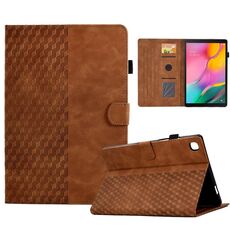 Custodia per tablet in pelle goffrata rombo per Samsung Galaxy Tab A 10.1 T510 / T515 2019 (marrone)