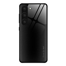 Per Samsung Galaxy S23 5G Custodia in TPU con vetro sfumato texture (nero)