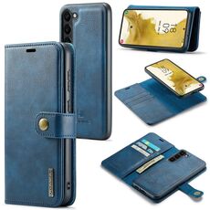 Custodia in pelle magnetica rimovibile per Samsung Galaxy S23 5G DG.MING Crazy Horse Texture (blu)