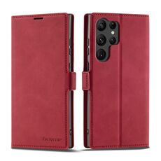 Custodia in pelle per Samsung Galaxy S23 Ultra 5G Forwenw Dream Series Oil Edge forte magnetismo (rosso)