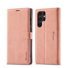 Custodia in pelle per Samsung Galaxy S23 Ultra 5G Forwenw serie F1 opaca con forte magnetismo (oro rosa)