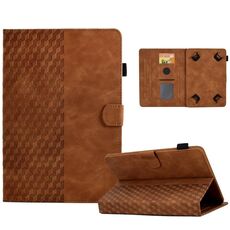Custodia in pelle goffrata rombo per tablet universale da 10,0 pollici (marrone)