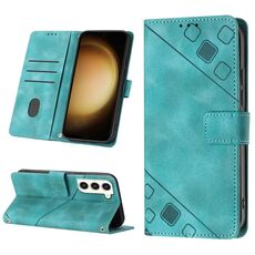 Per Samsung Galaxy S23 5G Custodia in pelle goffrata effetto pelle (verde)