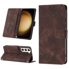 Custodia in pelle goffrata per Samsung Galaxy S23 5G (marrone)