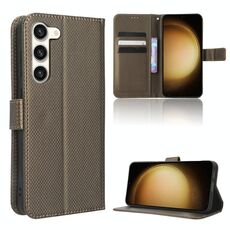 Per Samsung Galaxy S23 5G Custodia per cellulare in pelle Diamond Texture (marrone)