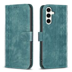 Custodia per telefono in pelle goffrata scozzese per Samsung Galaxy S23 FE 5G (verde)