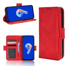 Per ASUS Zenfone 10/9 Skin Feel Calf Texture Slot per schede Custodia in pelle per telefono (rosso)