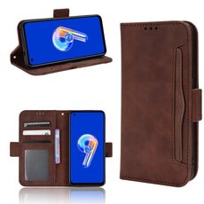 Per ASUS Zenfone 10/9 Skin Feel Calf Texture Slot per schede Custodia in pelle per telefono (marrone)