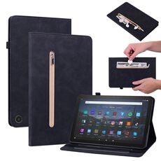 Custodia per tablet in pelle con cerniera tinta unita per Amazon Fire Max 11 Skin Feel (nero)
