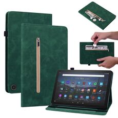 Custodia per tablet in pelle con cerniera tinta unita per Amazon Fire Max 11 Skin Feel (verde)