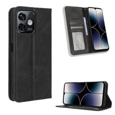 Per Ulefone Note 16 Pro Custodia per cellulare in pelle con fibbia magnetica retro texture (nero)