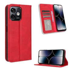 Per Ulefone Note 16 Pro Custodia per cellulare in pelle con fibbia magnetica retro texture (rosso)