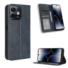 Per Ulefone Note 16 Pro Custodia per cellulare in pelle con fibbia magnetica retro texture (blu)