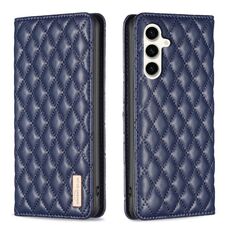 Per Samsung Galaxy S23 FE 5G Diamond Lattice Custodia a conchiglia in pelle magnetica (blu)