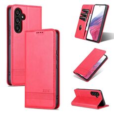 Per Samsung Galaxy S23 FE 5G AZNS Custodia per telefono in pelle a conchiglia con struttura in vitello magnetico (rosso)