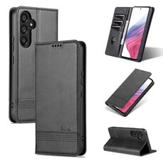 Per Samsung Galaxy S23 FE 5G AZNS Custodia per telefono in pelle a conchiglia con struttura in vitello magnetico (nero)