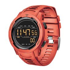 SPOVAN P100 LED Contapassi Luminoso Orologio Elettronico Sportivo Multifunzionale(Rosso)