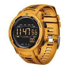 SPOVAN P100 LED Contapassi luminoso Orologio elettronico sportivo multifunzionale (giallo)