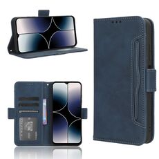 Per Ulefone Note 16 Pro Skin Feel Calf Texture Slot per schede Custodia in pelle per telefono (blu)
