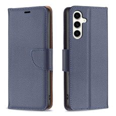 Per Samsung Galaxy S23 FE 5G Litchi Texture custodia per telefono in pelle a conchiglia in puro colore (blu)