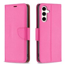 Per Samsung Galaxy S23 FE 5G Litchi Texture custodia in pelle a conchiglia in puro colore (rosa rossa)