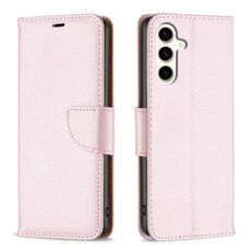 Per Samsung Galaxy S23 FE 5G Litchi Texture custodia in pelle a conchiglia in puro colore (oro rosa)