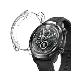 Per Ticwatch Pro 3 Custodia protettiva per orologio semiavvolta in TPU elettrolitico GPS (trasparente)