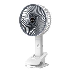 Ventilatore a clip di ricarica USB portatile da tavolo Ventilatore palmare girevole multifunzionale (grigio)