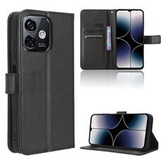 Per Ulefone Note 16 Pro Custodia per cellulare in pelle Diamond Texture (nera)