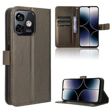 Per Ulefone Note 16 Pro Custodia per cellulare in pelle Diamond Texture (marrone)