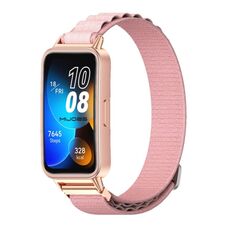 Per cinturino in nylon traspirante Mijobs Huawei Band 8 (rosa + oro rosa)