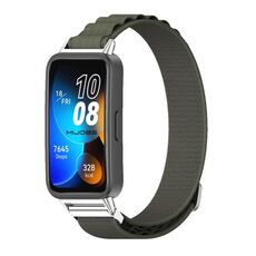 Per cinturino in nylon traspirante Mijobs Huawei Band 8 (verde + argento)