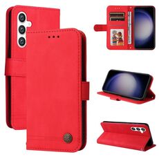 Per Samsung Galaxy S23 FE 5G Skin Feel Life Tree Custodia in pelle con bottone in metallo (rosso)